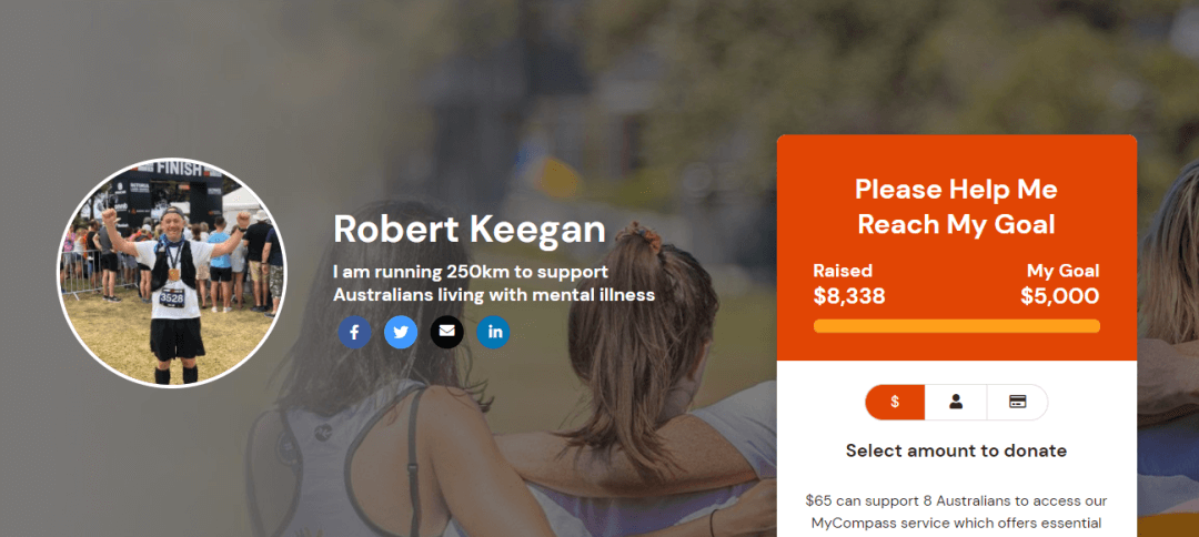 瑞技澳大利亚团队的Robert Keegan长跑250KM，为心理健康募资