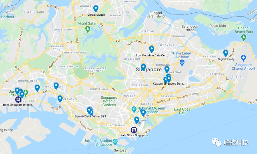 瑞技团队在多个新加坡数据中心附近建立了数个site