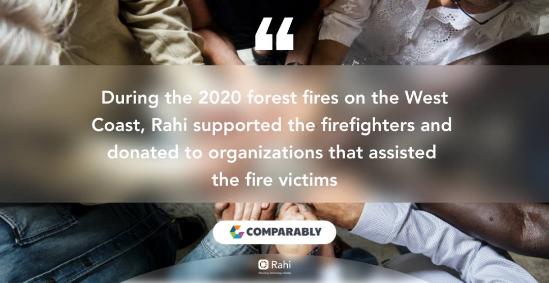 瑞技为2020年美国西岸森林大火的受害者提供捐款和支持